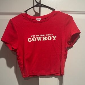 Garage Red Cowboy Cropped Tee
